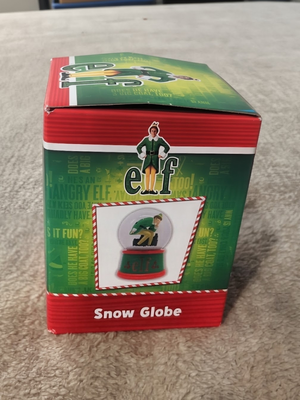 Elf Snow Globe - Green and Red Holiday Decor Mini Rare Black Friday Gift